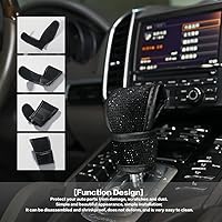 Vista 4 de VARGTR Bling Bling Funda para palanca de cambios de coche, funda para palanca de cambios con cristales brillantes y brillo de strass, protector