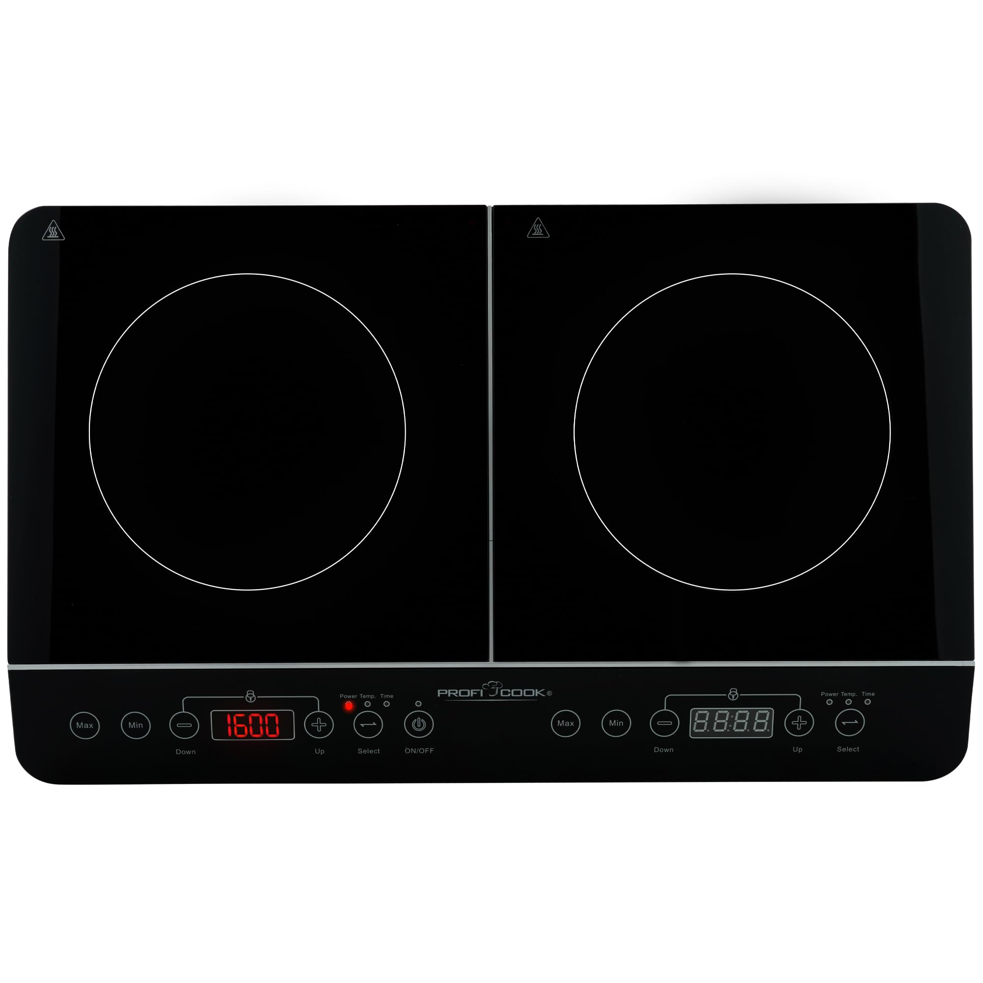 ProfiCook® Induktionskochplatte 2 Platten | heiß in Sekundenschnelle | 10 Stufen | Timer | bis 240°C Induktionsplatte doppelt | Induktionskochfeld 2 Platten | Induktionskochplatte | PC DKI 1067