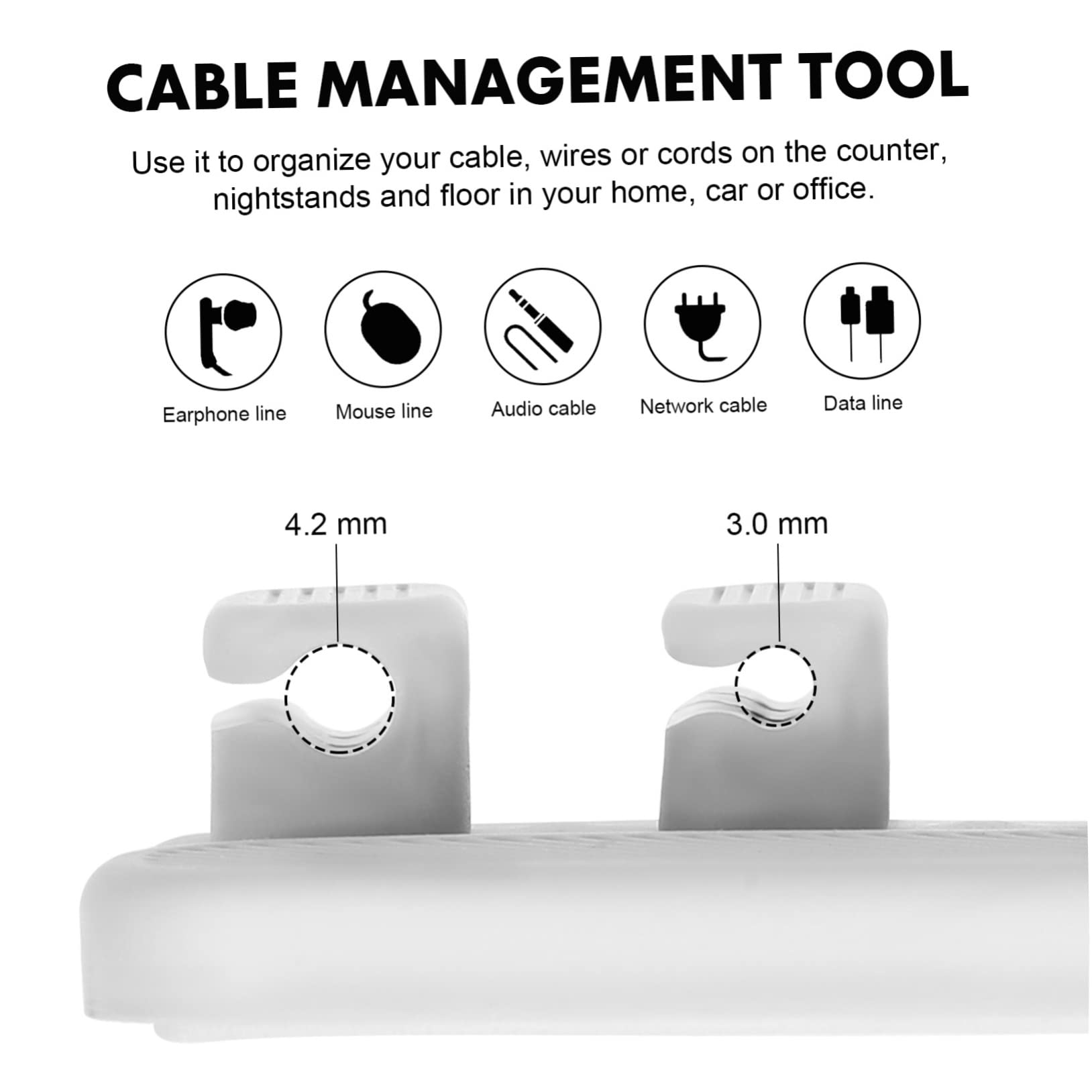 Hemobllo 3 Juegos De Organizadores De Cables Magnéticos Para Escritorio Herramienta De Gestión De Cables Clips Para Cables Para Casa Oficina Y Viajes.