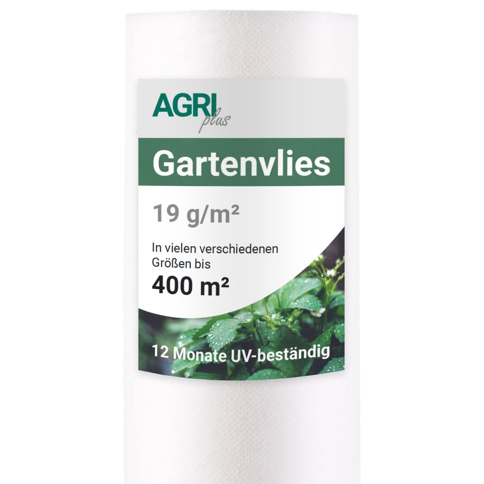 AGRI plus Gartenvlies auf Rolle I 2,4 x 100 m I Verschiedene Maße I Reißfestes 19 g/m² Abdeckvlies für den Außenbereich I Frostschutz für Pflanzen I Vlies wasserdurchlässig & UV-beständig