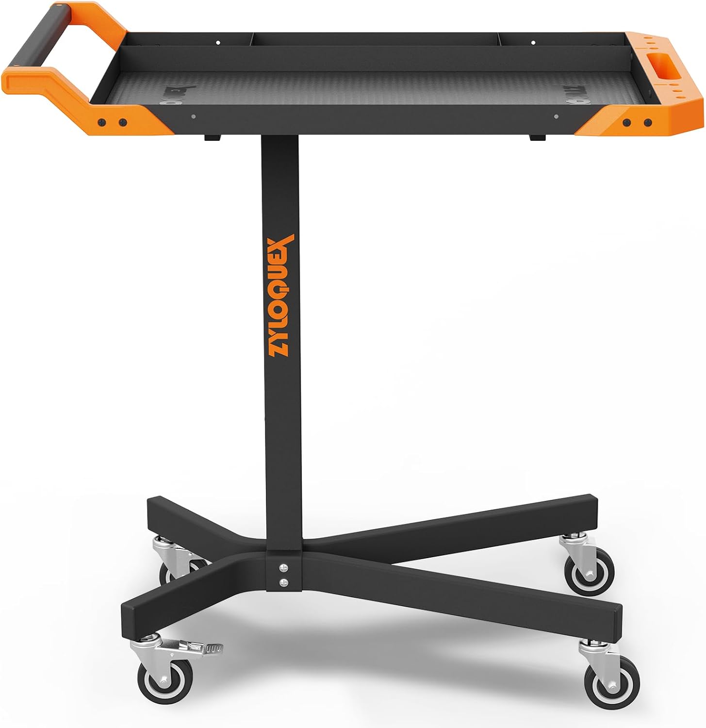 Adjustable Work Bench,Work Benches for Garage,Tool Cart On Wheels,Mobile Rolling Tool Cart 34” to 48” Heigh,Tool Bench with A Max Capacity of 110 lbs,Multi-Scene Work Table(Orange)