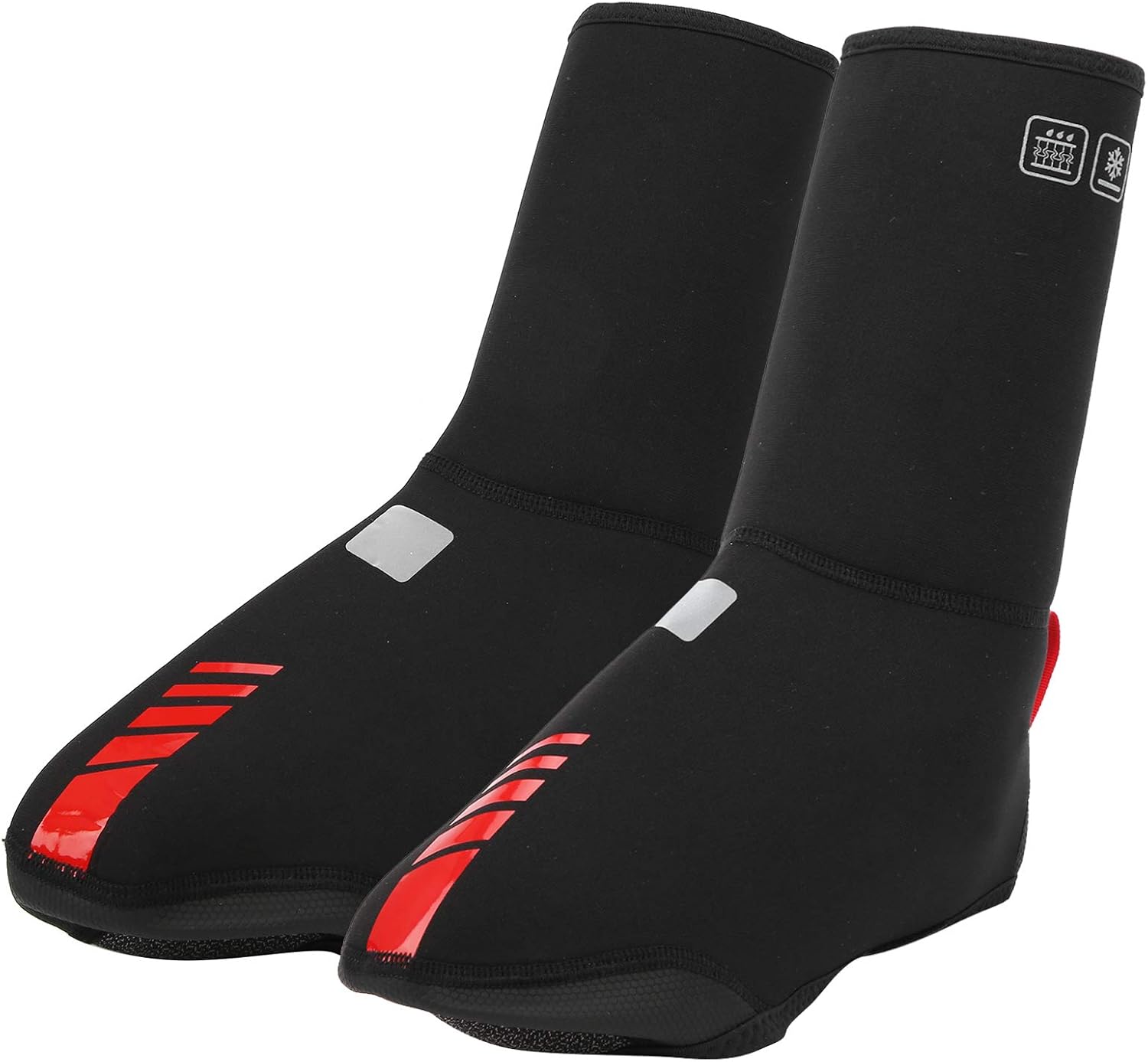Thickened Cycling Shoe Cover Protector, Fleece Material, Windproof Waterproof, Keep Warm for Riding - Lightweight Design, Reflective Safety, Suitable for Outdoor Cycling
