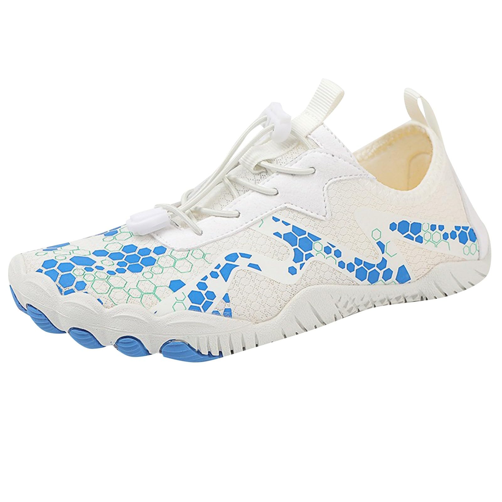 Non Slip Quick-Dry Water Shoes for Women Men Beach Sports Barefoot Shoes Lightweight Wading Shoe Surfing Shoe (White, 7)