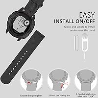 Vista 6 de Correa para Garmin Instinct / 2 correas de reloj solar, 0.866 in, correa de repuesto deportiva de nailon transpirable para mujeres y hombres, Garmin