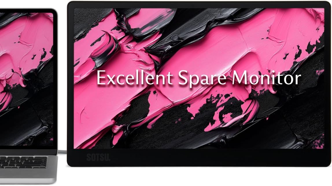 - SleekView 15.6" Portable Monitor | FHD 1920x1080 | 300 Nits | 100% sRGB | 60Hz | 6W | HDMI | USB-C | Lightweight | Gaming | Laptop | Smartphone | Travel | Sleek & Stylish Design