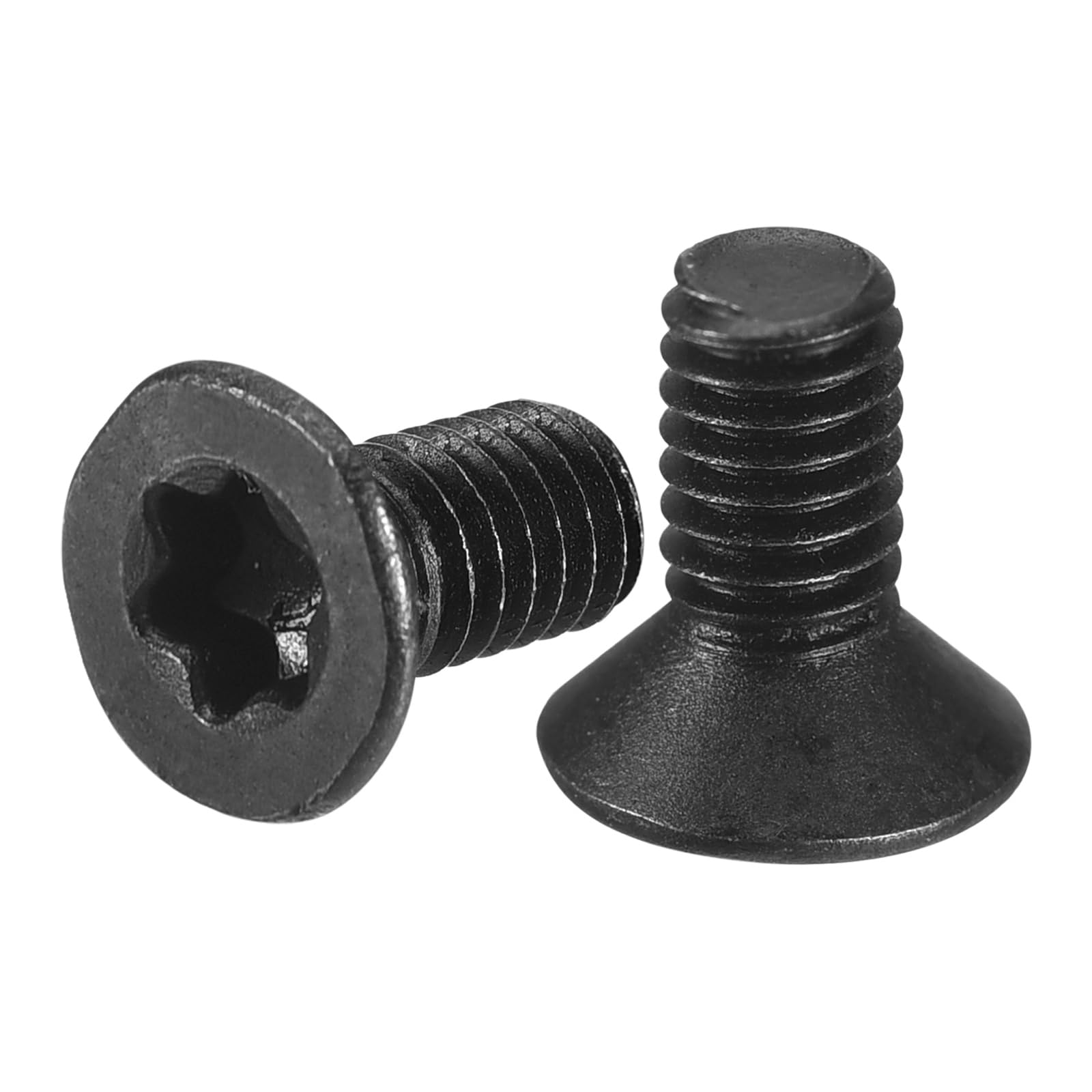sourcing map M2-0.4 x 4mm Flat Torx Head Machine Screws, 50Pcs 10.9 Grade Carbon Steel Countersunk Torx Anti Theft, Black Oxide Finish, Full Thread