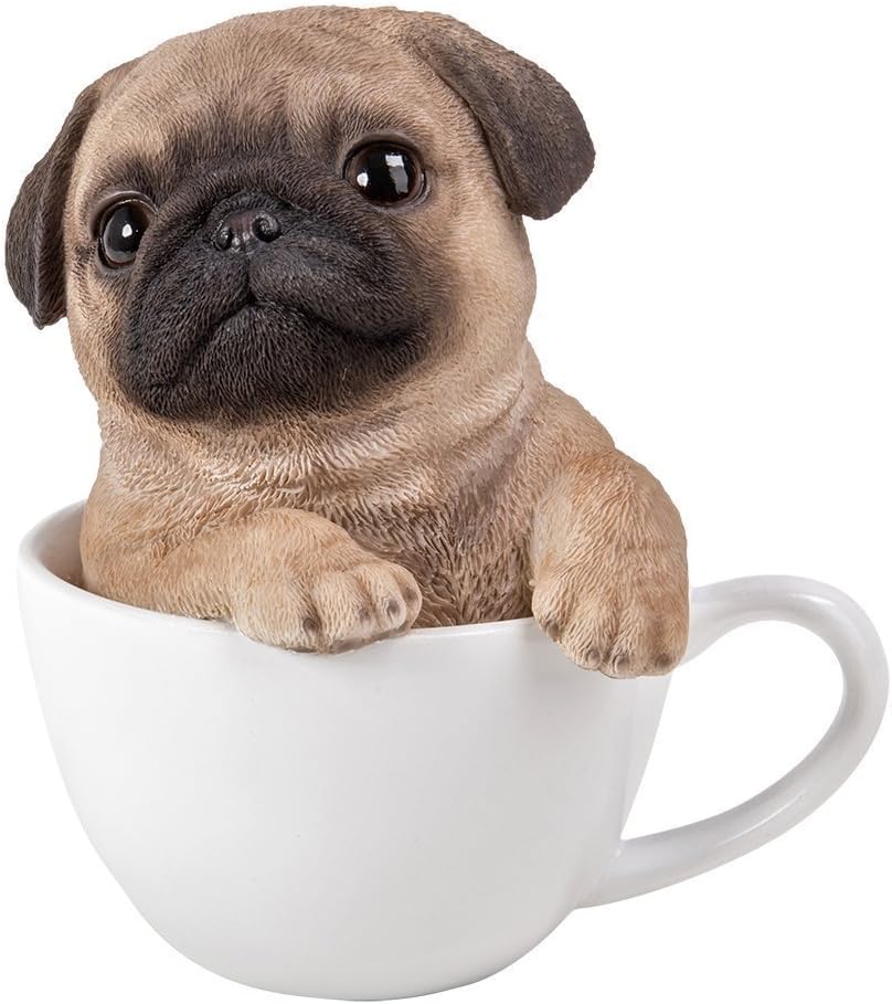 Pacific Giftware Adorable Teacup Pet Pals Puppy Collectible Figurine 5.75 Inches (Pug)