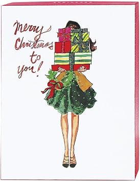 Graphique Chic Xmas Holiday Cards | Pack of 20 Blank Cards with Envelopes | Christmas Greetings | 4 Assorted Designs with Glitter Accents | Boxed Set for Personalized Notes | 4.25" x 5.875"