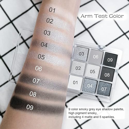 Miniatura 6 de KARNAR Paleta de sombra de ojos para ojos de 16 colores, paleta de maquillaje impermeable altamente pigmentada, ahumado, prensado, brillante, rubor,