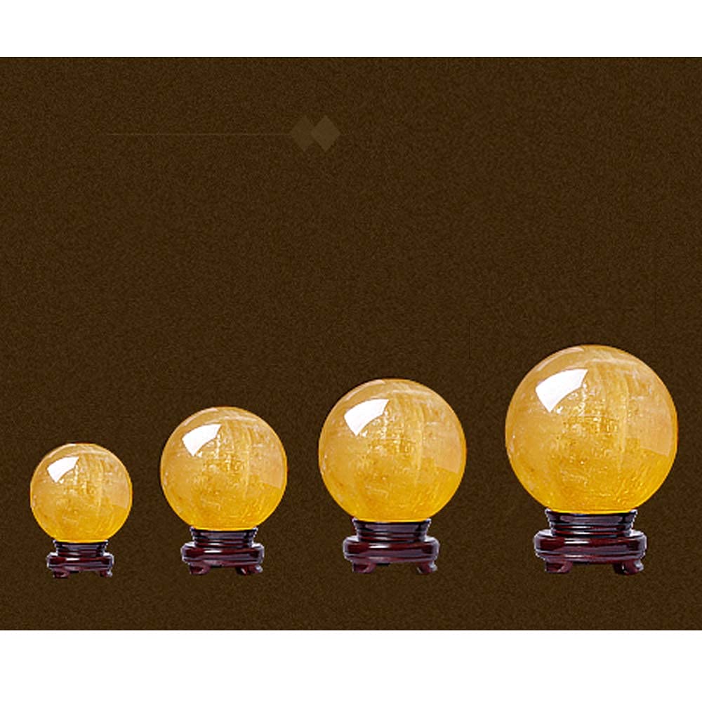 Amazon.co.jp: 水晶玉 黄水晶 天然 シトリン 丸玉 黄水晶 水晶球 天然