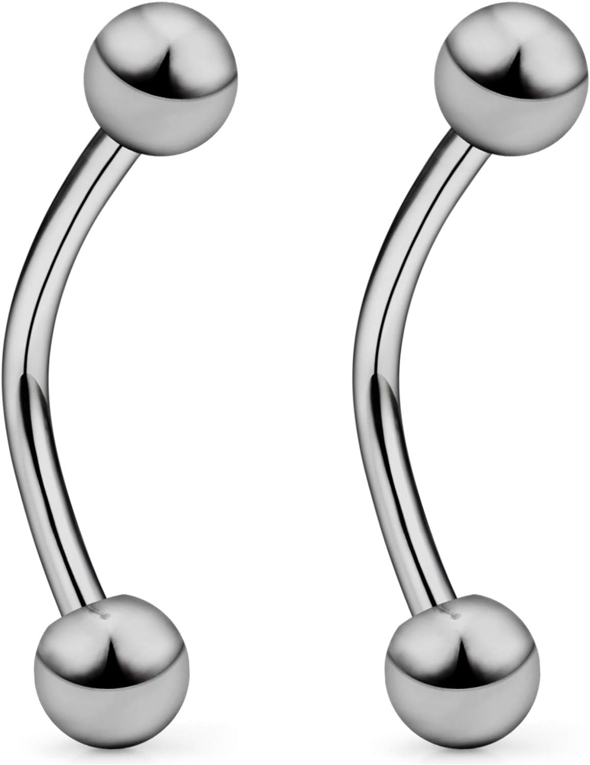 SCERRING 2-8PCS 16G G23 Titanium Curved Eyebrow Barbell Tragus Helix Ear Belly Lip Nipple Tongue Ring Body Piercing Jewelry 6-16mm