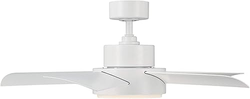 Miniatura 8 de Vox - Ventilador de techo inteligente de 5 aspas y 38 pulgadas para interiores y exteriores, color blanco mate con kit de luz LED de 3000 K y