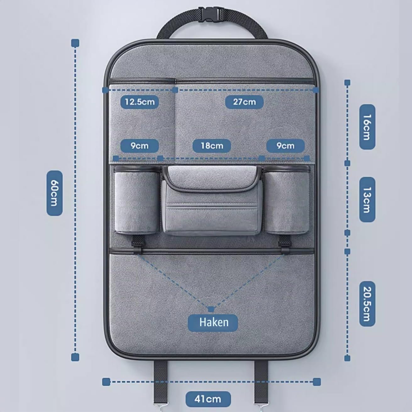 Auto Rücksitz Organizer FüR VW Multivan T6.1 2019-2025, Rückenlehnenschutz Organizer, Rücksitzschoner Kinder mit Tablet Fach, Auto Organizer Kinder Leicht Zu Reinigen(Quality black,Two Storage)