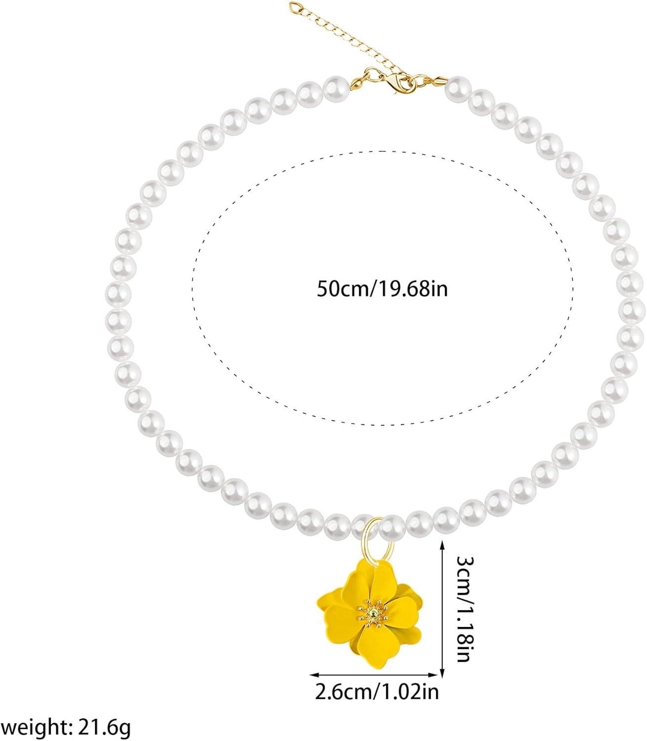 Anmpab Pearl Flower Necklace for Women Pearl Floral Pendant Necklace Adjustable Chain Jewelry for Her Mother Wife Anniversary - Image 5