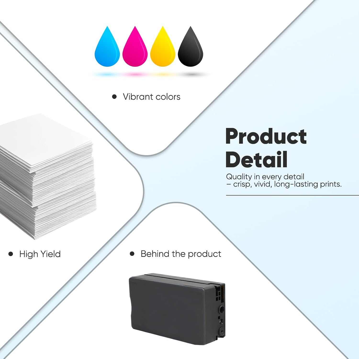 962XL Ink Cartridge Combo Pack High Yield Compatible Replacement for HP 962-XL Ink OfficeJet Pro 9010 9015 9016 9018 9019 9020 9025 Printer (4-Pack, Black, Cyan, Yellow, Magenta)