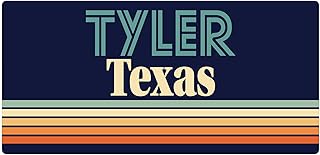 Tyler Texas 2.5 x 1.25-Inch Vinyl Decal Sticker Retro Design