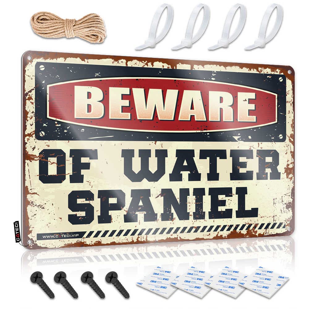 Dtha One Color Vintage Metal Signs Funny Beware Of Water Spaniel Sign Funny Sign Decor Cheers Tin Sign(30X40cm)