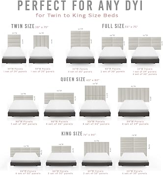 Vant Elizabeth Headboard Panels, Queen/Full, Metallic Champagne