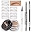 evpct Eyebrow Stencils Kit for Women Shaping, Eyebrow Shaper Makeup Kit, Eye Brow Stencil Shaper Tinting kits for Women, with Eyeliner, Eyebrows Pencil, Pomade, Brush and 10 Stencils, Kit-02 BLONDE