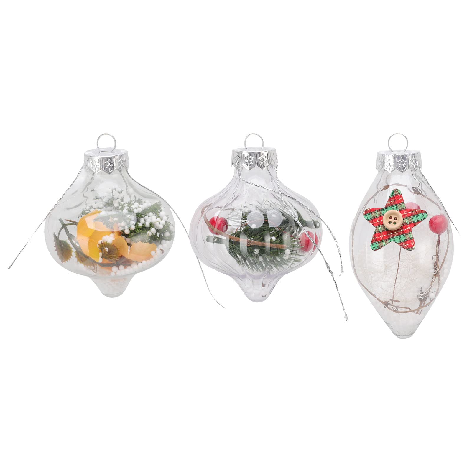 12 pièces Ornements de Boule de Noël clairs incassables et écologiques Boules suspendues de Moulage par soufflage en Pet pour décorations d'arbre de Vacances 928g 32 73oz (6165)