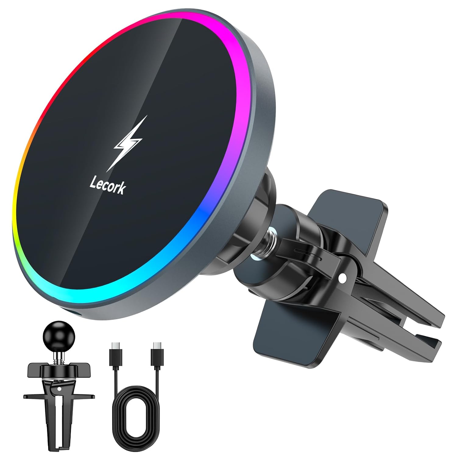 Lecork for Magsafe Car Mount Charger 15W Air Vent Magnetic Wireles Car Mount Charger for iPhone 17 Pro