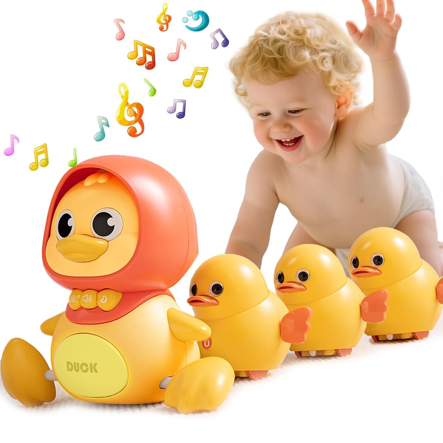 Photo 1 of JUYEE Magnetic Crawling Duck Family Toy Set