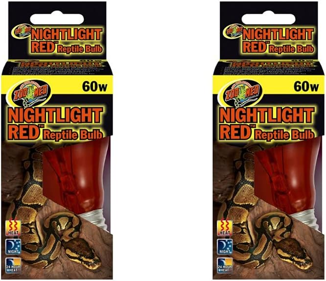 DBDPet 60w Night Time Red Basking Bulb (2 Pack) - Includes Attached Pro-Tip Guide