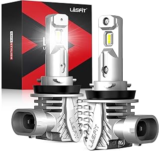 LASFIT H11/H9/H8 LED Light Bulbs, Fanless LED Light Bulbs, H11 LED Fog Light Bulbs, Mini Size All-in-One Conversion Kit 6000K Cool White