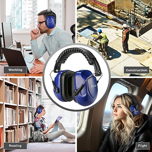 Image of ProCase NRR 28dB Noise Reduction Ear Muffs, Foldable Adjustable Passive Noise Cancelling Headphones for Adults Kids Autism, Hearing Protection for Shooting, Construction, Mowing, Studying -Navy