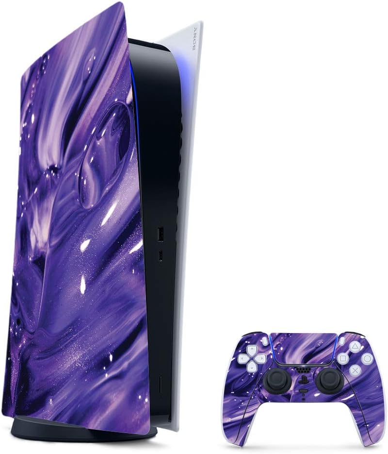 MightySkins Gaming Skin for PS5 / PlayStation 5 Digital Edition Bundle - Purple Wash | Protective Viny wrap | Easy to Apply and Change Style | Made in The USA