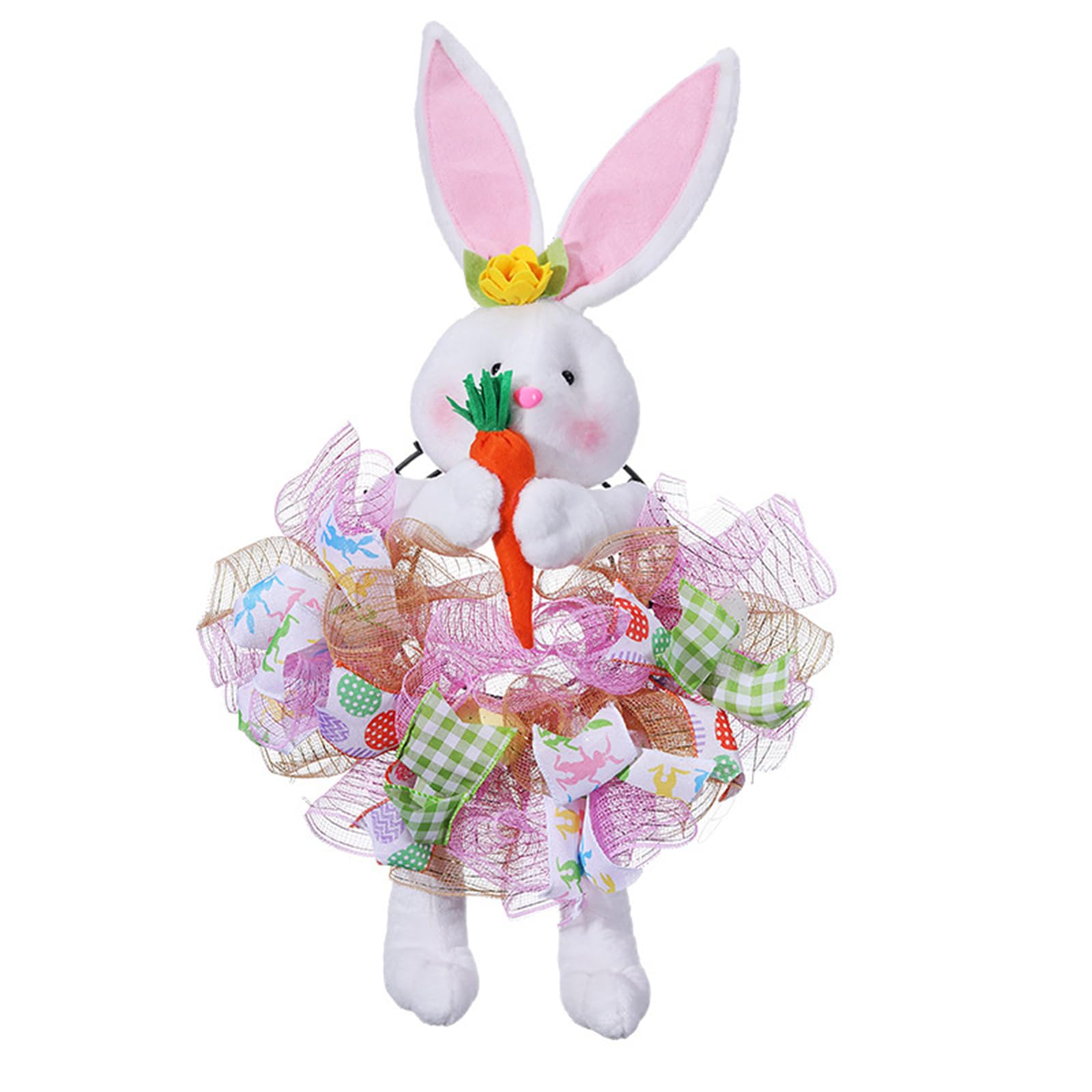 carotoe Flower Hoop Accessory Delicate Easter Celebration Wreath Easter Hoop for Wall or Window Decorations