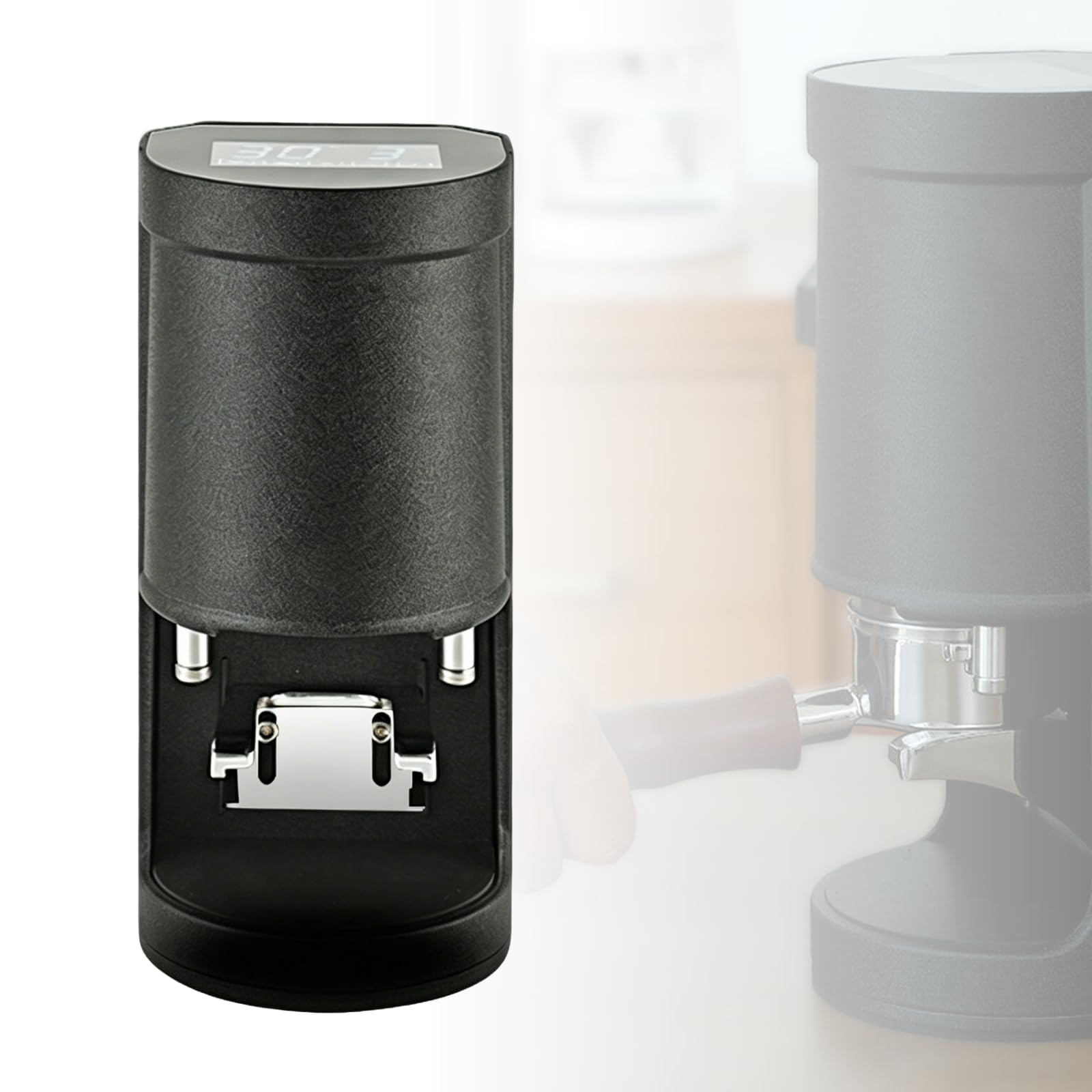 KUSOLE 58mm Coffee Tamper - Spring-loaded Tamper - Espresso tamper for baristas, easy-to-clean design, adjustable tamping time from 1 to 3 settings Black-Thread