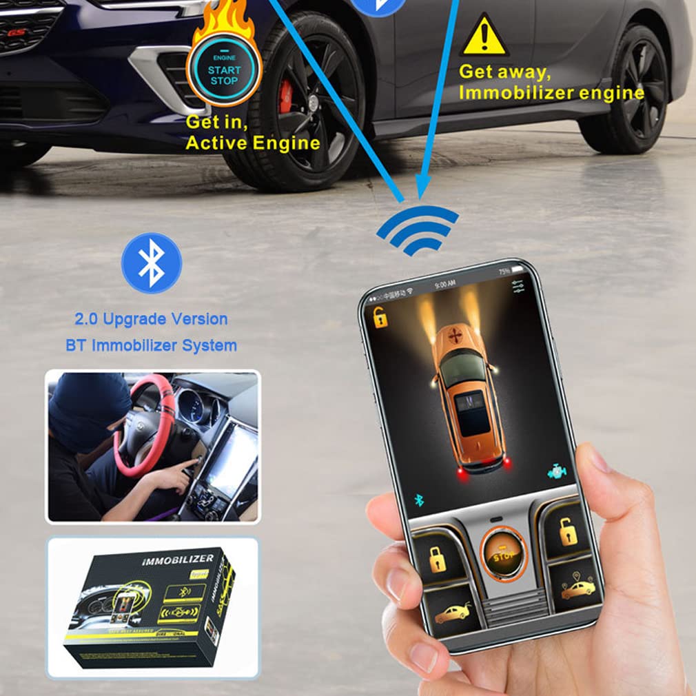 XRC TECH Mini teléfono Bluetooth inmovilizador sistema bloqueo de la electricidad de aceite Seguridad 3 cables conexión para todos los coches