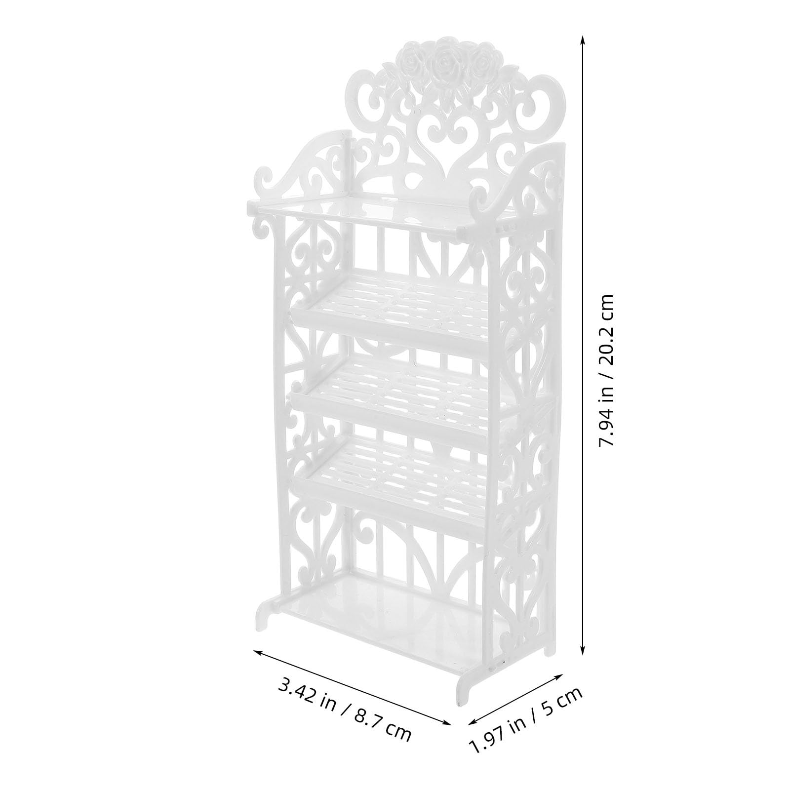 TOYANDONA Mini Doll Shoe Rack Dollhouse House Book Shelf Shelf Miniature s Locker Storage Rack Bathroom Essentials for s Closet Plastic White - Image 3