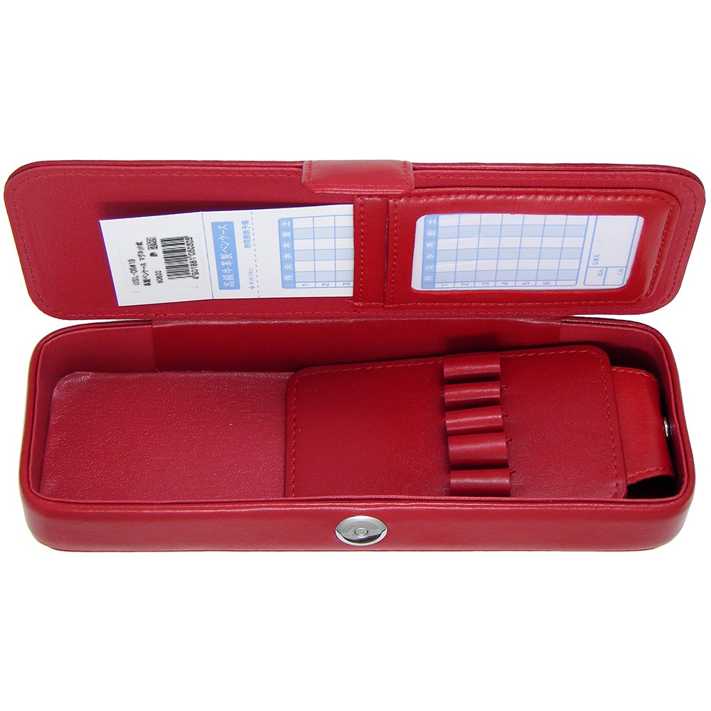 Amazon | サクラクレパス 革製ペンケース マグネット式 USL-05#19 赤