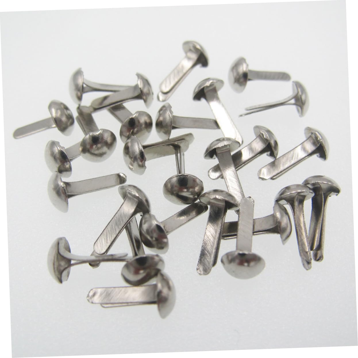 HOMSFOU 500Pcs Electroplated Brad Fasteners Round Metal Brads Silver Gold for Crafts Projects Scrapbooking Office Use Includes Storage Boxes