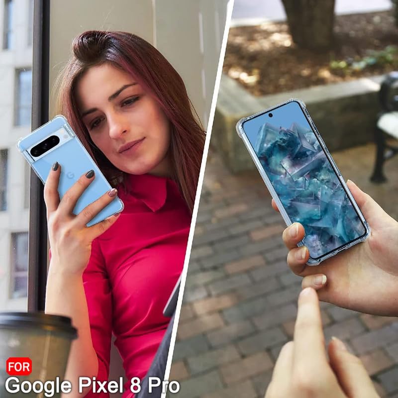 Image of Case Creation for Google Pixel 8 Pro Premium Imported Quality 0.3mm Crystal Clear Totu Silicone Transparent Flexible Soft Corner Protection with TPU Slim Back Case Color Cover for Google Pixel 8 Pro