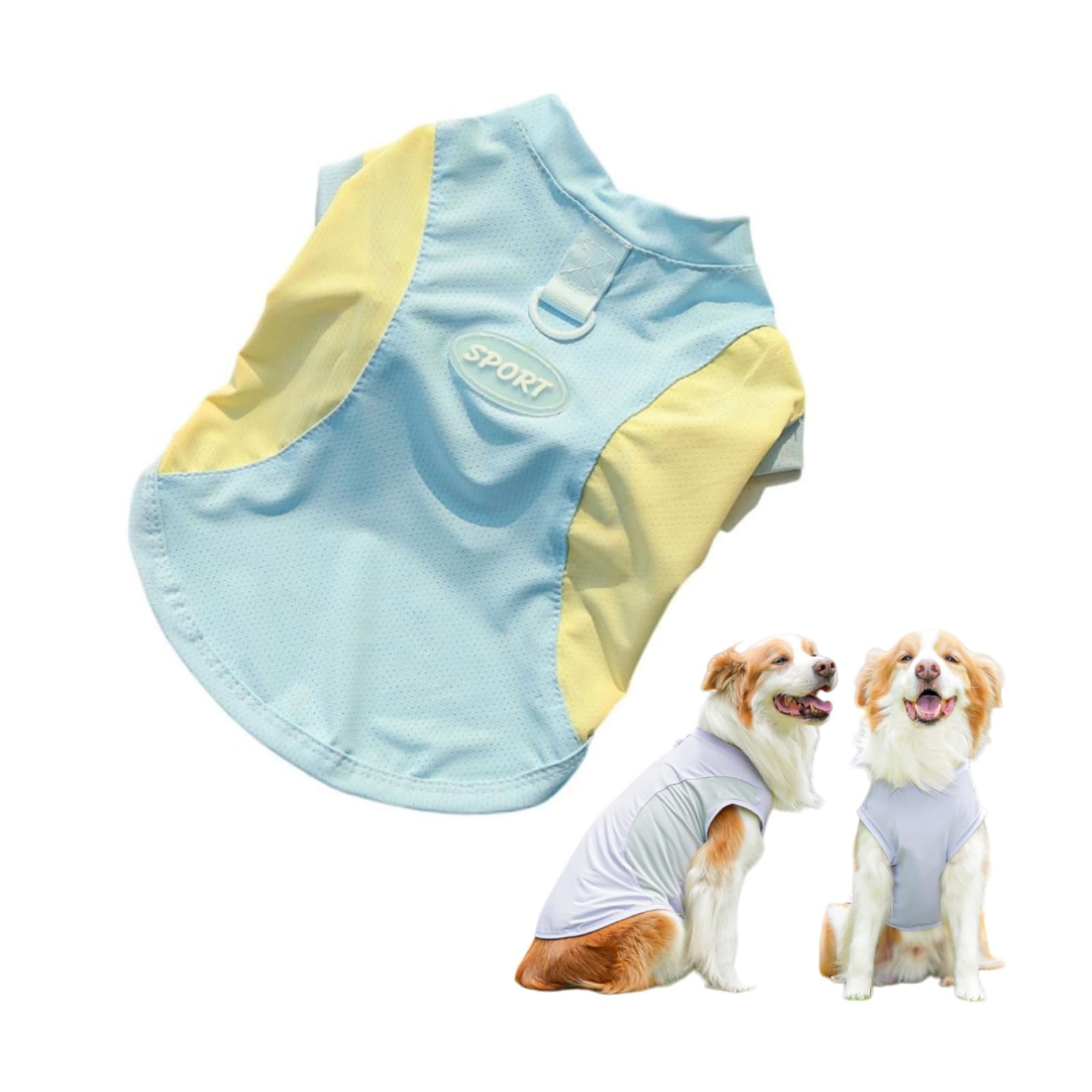 Dog Cooling Vest, Spring Summer Pet T-Shirt Breathable Cooler Coat with D-Ring, Puppy tshirt Quick Dry & Lightweight Cool Clothes for Small Medium Large Dogs Cats (Light Blue,XS)