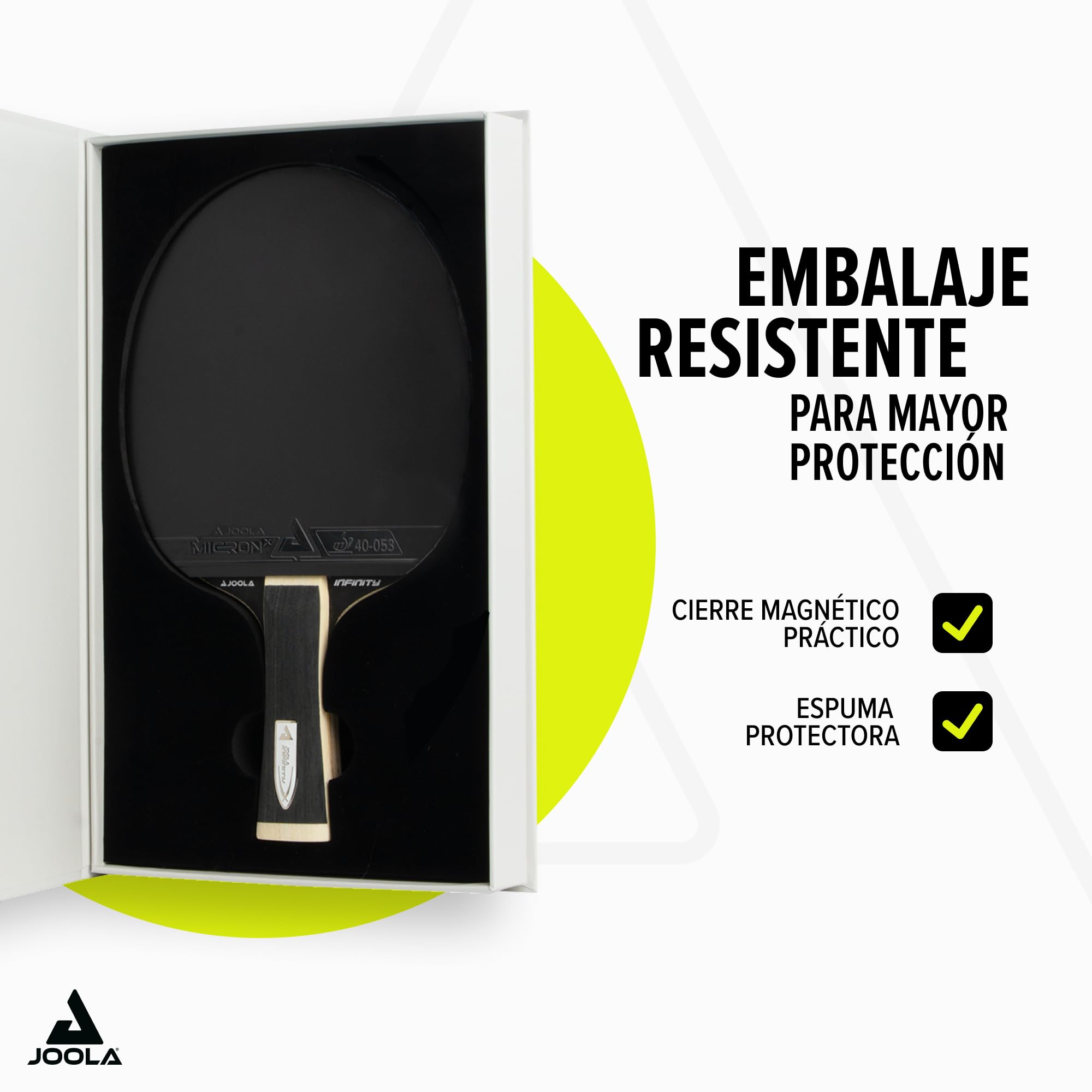 JOOLA Raqueta de tenis de mesa White Infinity Z – Raqueta profesional con revestimientos Micron X y caja magnética