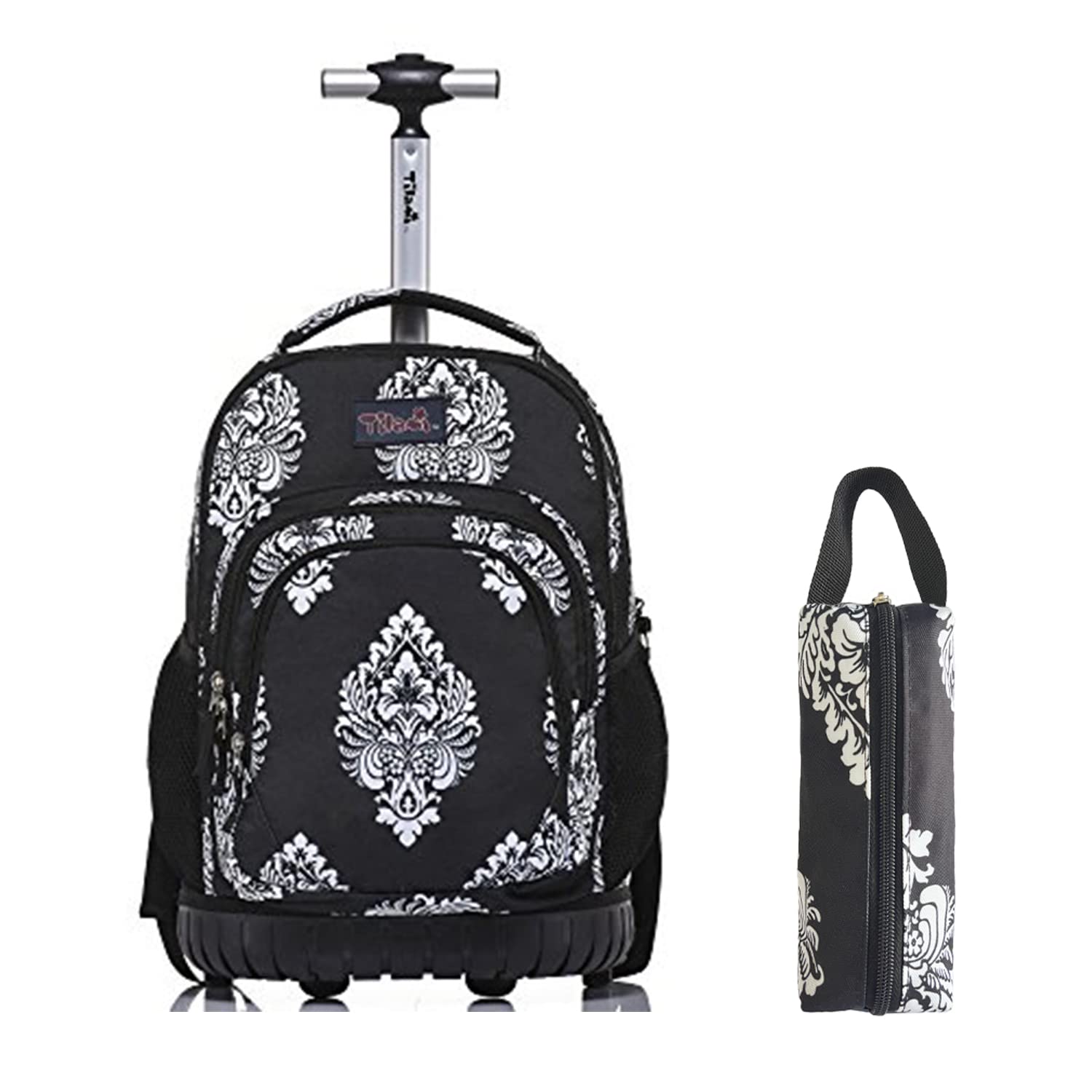Tilami Rolling Backpack 18 Inch with Pencil Case School for Boys Girls (Totem)
