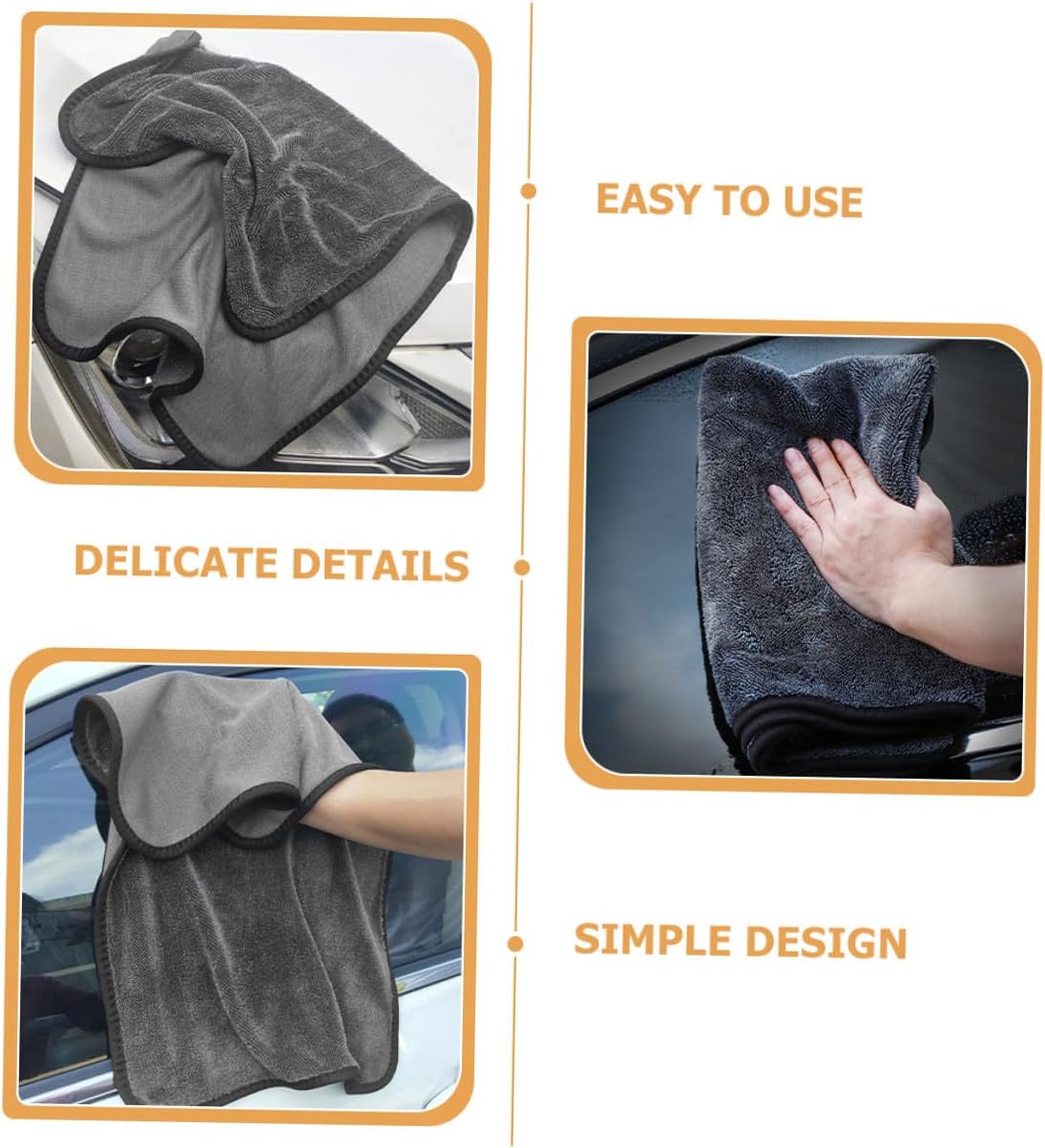 Alipis Car Cleaning Cloth Towel, Absorbent Polyester Wash Cloth for Cars
