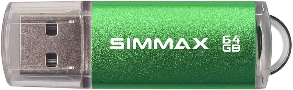 SIMMAX Flash Drive 2 Pack 64GB USB 2.0 Flash Drives Thumb Drive Memory Stick Pen Drive with Led Indicator (Blue Green)