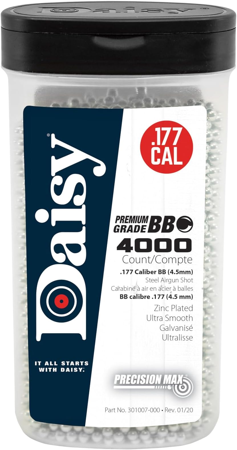 Daisy 4000-Count Precisionmax .177 Cal, 4.5 mm Premium Grade BBS Bottle