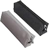 Enyuwlcm Fabric Stationery Stylish Simple Pencil Bag Small Square Waterproof Pencil Case Black and Gray 2 Pack