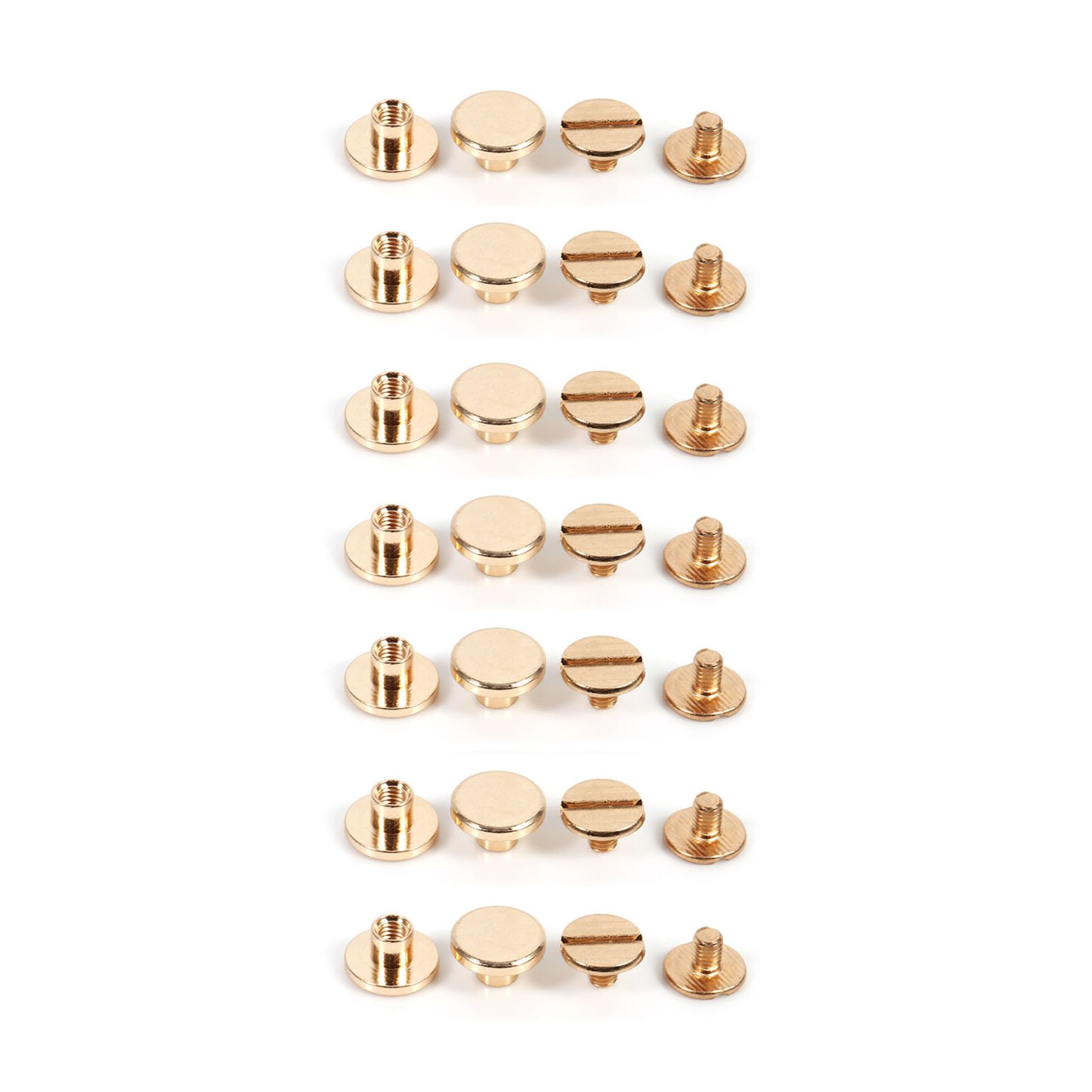 Set 50 Rivetti In Ottone Per Pelle - Con Bottone A Vite, Per Borse, Cinture E Accessori Fai Da Te - Foto 8