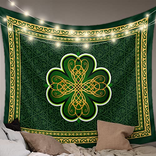 Chees D Zone Wall Hanging Tapestries Abstract Shamrock With Celtic Knots,Throw Tapestry Art Home Decor Irish St. Patrick Day Lucky Clover Texture For Bedroom/Living Room/Sofa Backdrop 39X59In #TOP11