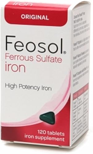 feosol Sulfato de hierro, Original, tabletas 120EA, paquete de de 4, 4