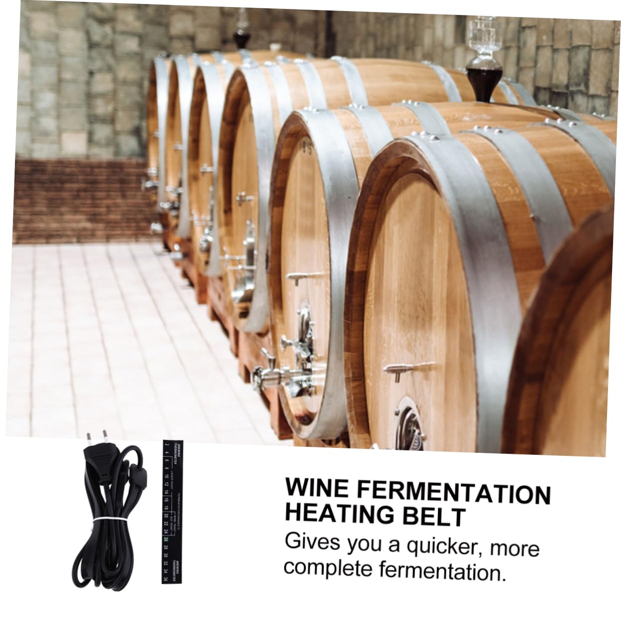 Cintura Riscaldante Accelera la Fermentazione per Fermentazione in Silicone Nero Spina EU, Uso Comodo per Lievito e Fusti della Birra del Vino