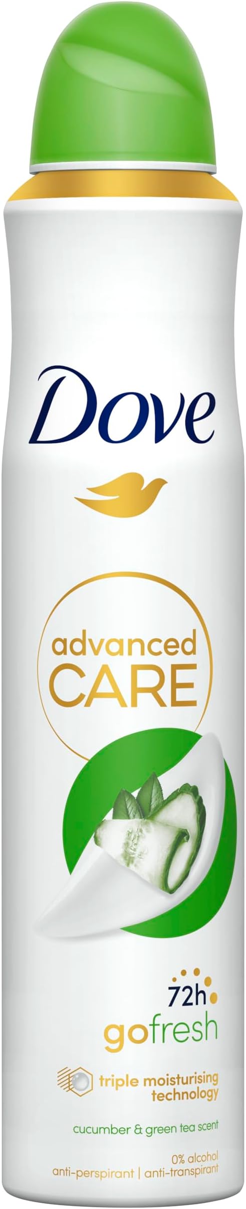 Advanced Care Go Fresh Cucumber & Green Tea Anti-perspirant Deodorant with Triple Moisturising technology Spray for 72 hour protection and underarm care 200 ml
