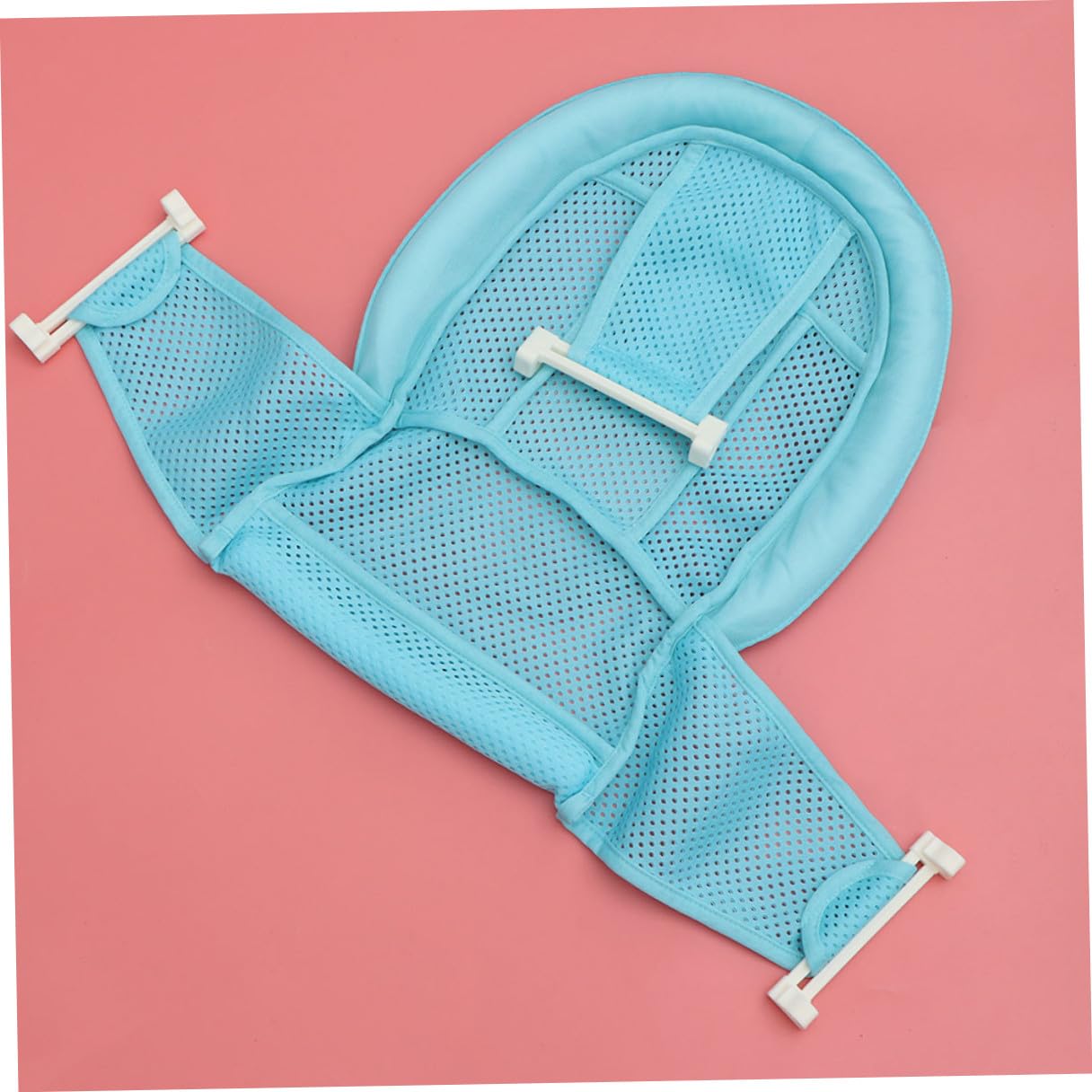 Yardwe 2pcs Bath Seat and Non-Slip Mesh Mat for Newborns Tub Support Cushion Blue Shower Seat for Bathing Safety